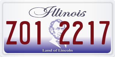 IL license plate Z012217