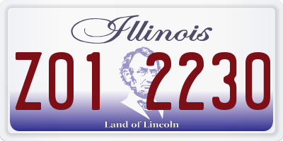 IL license plate Z012230