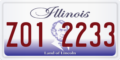 IL license plate Z012233