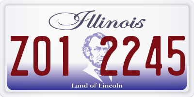 IL license plate Z012245