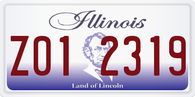 IL license plate Z012319