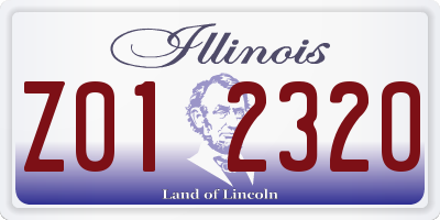 IL license plate Z012320