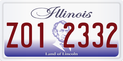 IL license plate Z012332