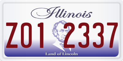 IL license plate Z012337