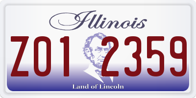 IL license plate Z012359