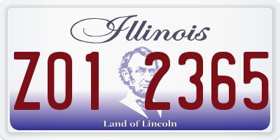 IL license plate Z012365