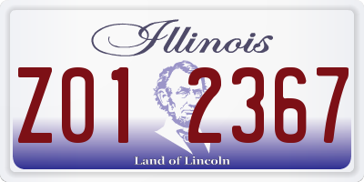IL license plate Z012367