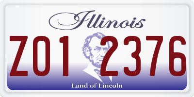 IL license plate Z012376