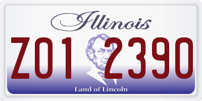 IL license plate Z012390