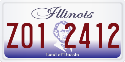 IL license plate Z012412