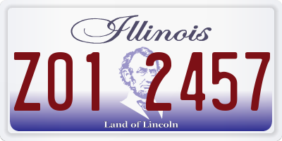 IL license plate Z012457