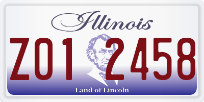 IL license plate Z012458