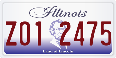 IL license plate Z012475