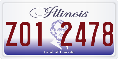 IL license plate Z012478