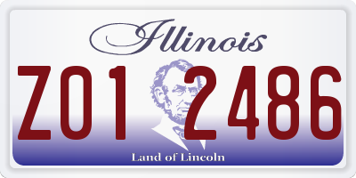 IL license plate Z012486