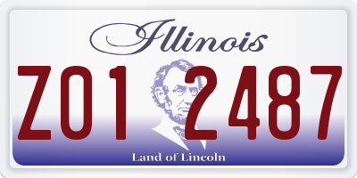IL license plate Z012487