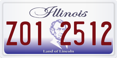 IL license plate Z012512