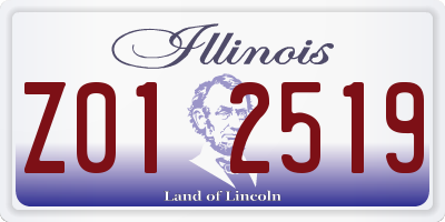 IL license plate Z012519