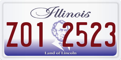 IL license plate Z012523
