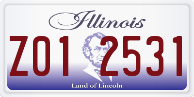 IL license plate Z012531