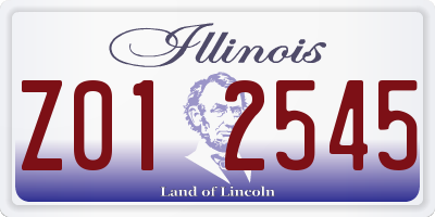 IL license plate Z012545
