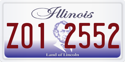 IL license plate Z012552