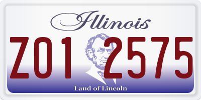 IL license plate Z012575
