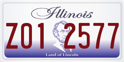 IL license plate Z012577