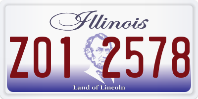 IL license plate Z012578