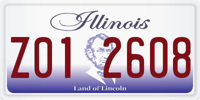 IL license plate Z012608
