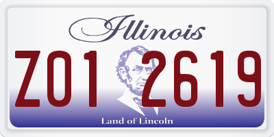IL license plate Z012619