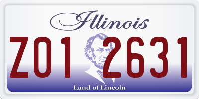 IL license plate Z012631