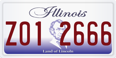 IL license plate Z012666
