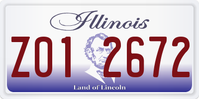 IL license plate Z012672