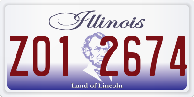 IL license plate Z012674