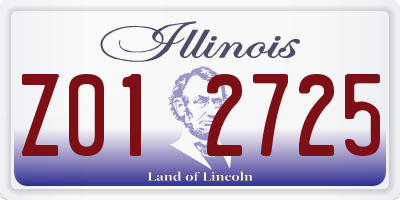 IL license plate Z012725