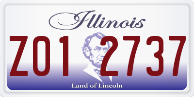 IL license plate Z012737