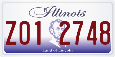IL license plate Z012748