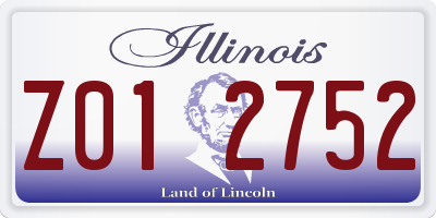 IL license plate Z012752