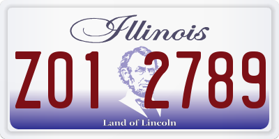 IL license plate Z012789