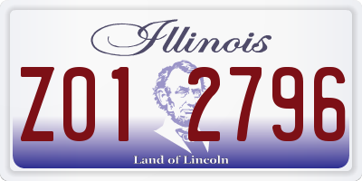 IL license plate Z012796