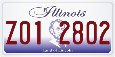 IL license plate Z012802