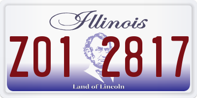 IL license plate Z012817