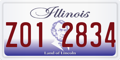 IL license plate Z012834