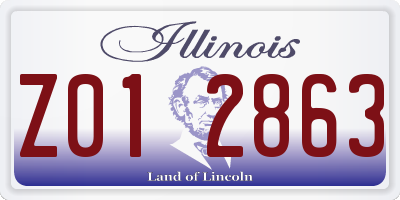 IL license plate Z012863