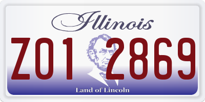 IL license plate Z012869