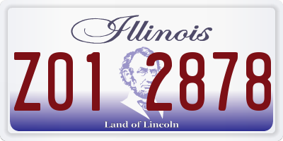 IL license plate Z012878
