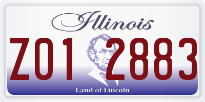 IL license plate Z012883