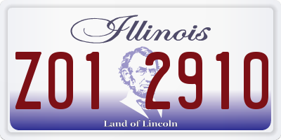 IL license plate Z012910