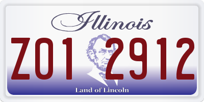 IL license plate Z012912